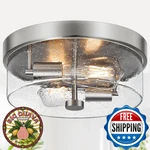 Flush Mount Ceiling Fixtures, 2-LIGHT 12 Inch Brushed Nickel Close To. Fixed Price $69.59.