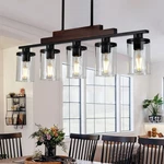 Twig 5 Light Matte Black Farmhouse Chandelier Pendant - Model 2024072303. Fixed Price $209.99.