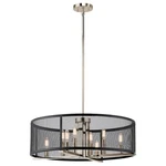 Kichler Titus Chandelier/pendant 8LT, Pol Nickel, Black Steel Mesh - 43715PN. Fixed Price $819.99.