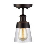 Rustic Glass Flush Mount Light Fixture Mini Clear Seeded Shade Semi Flu.... Fixed Price $51.02.