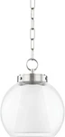 Sasha 1-LIGHT Pendant 12" Tall Polished Nickel Fixture For Modern Spaces. Fixed Price $289.99.