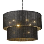 Golden Lighting 1084-9 Blk-bw Erma 28"W Drum Chandelier Matte Black /. Fixed Price $719.99.