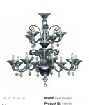Cyan Designs Chandelier Indigo Blue 12 Light. Fixed Price $1200.00.