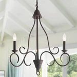 Lnc 5-LIGHT Brown Wood Grain Brushed Black Farmhouse Cage Led Chandelier. Fixed Price $136.00.