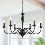 Lwytjo Tinoco 6-LIGHT Black Candle Style Traditional Dimmable Chandelier Fixture. Fixed Price $31.99.
