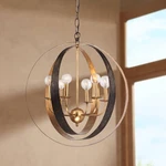 Crystorama Luna 21"W Bronze Antique Gold 6-LIGHT Orb Chandelier. Fixed Price $558.40.