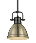 Golden Lighting 3604-M1L Blk-ab Duncan 1-LIGHT Aged Brass And Black Mini Pendant. Fixed Price $64.99.