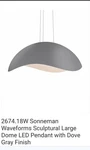 Sonneman Waveforms Large Led Pendant Light 2674.18W $4K Retail. Fixed Price $350.00.