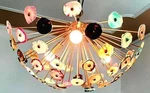 Mid Century Style Half Sea Urchin Chandelier Iconic Agate Stone Ceiling Light. Fixed Price $390.00.