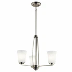 Tao 3 Light Small Chandelier 18.75 Inches Tall By 21.75 Wide-brushed. Fixed Price $214.97.