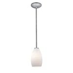Access Champagne 1-LIGHT Glass Pendant, Rods, Steel/opal 28012-1R-BS-OPL. Fixed Price $138.00.