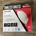 Utilitech 6" 1200 Lumens Led Canless Trimless Recessed Downlight White Dimmable. Fixed Price $17.87.