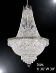 French Empire Chandelier Silver Crystal H36" W30" Dining Room. Fixed Price $797.00.