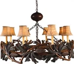 Rustic Pine Bough Chandelier By Ok Casting Handcrafted Usa. Fixed Price $3685.00.