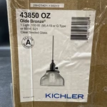 Kichler 43850OZ Avery 1-LIGHT 8" Pendant Seeded Glass Olde Bronze New*. Fixed Price $48.10.