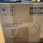 Lot Sunco 4" Retrofit Baffle Downlight 660 Lumens Dl BFDR4-11W-27K. Fixed Price $19.88.