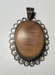 Handmade Sterling Silver .925 Elk Antler Pendant, In., Heart Back, Filigree. Fixed Price $35.00.