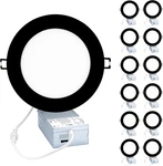 Ultra-thin 6" Black Trim Led Recessed Lights, 5 Cct, Dimmable, 12 Pack. Fixed Price $164.99.