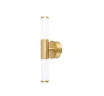Eglo Palmera Brushed Gold Led Bathroom Vanity Light With Etched Glass Shades. Fixed Price $39.99.