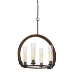 Cal Lighting Sulmona Wood/metal Chandelier, Oak/iron, 30.3" FX-3691-4. Fixed Price $615.00.