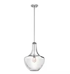 Kichler Everly 1-LIGHT Chrome Modern Glass Teardrop Hanging Pendant 1818J. Fixed Price $55.00.