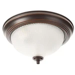Hampton Bay 2-LIGHT Oil-rubbed Bronze Flushmount Frosted Swirl Fixture New. Fixed Price $39.95.