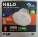 Halo 4 In. White Coilex Deep Baffle Downlight Dimmable All-in-one. Fixed Price $9.99.