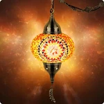 Yarra-decor Turkish Moroccan Pendant Light, 15-FT Cord, Tiffany-style Mosaic. Fixed Price $82.71.