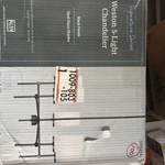 Alsy Weston 5-LIGHT Black Chandelier With Opal White Glass Shades 24273-000. Fixed Price $65.00.