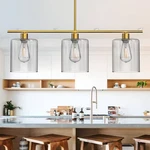 Yansun 3-LIGHT Gold Modern Kitchen Island Pendant Fixture. Fixed Price $59.95.