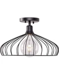 Kenroy Home 93972BL Cagney 1 Light Semi Flushs, Medium, Black Finish. Fixed Price $83.98.