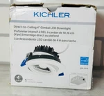 Kichler Direct-to-ceiling 4-INCH Round Gimbal 30K Led Downlight Textured White. Fixed Price $24.00.