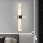 Genoci 55.12 In. Modern 2-LIGHT Black Dimmable Led Linear Wall Sconce W/remote. Fixed Price $75.95.