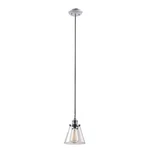 Globe Electric Mercer Chrome And Black Vintage Industrial Hanging Pendant. Fixed Price $26.08.