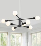 Amzasa Black Modern Sputnik Chandeliers, 8 Light Farmhouse Mid Century Pendan.... Fixed Price $71.43.