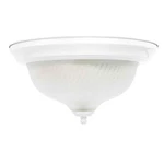 11" 2-LIGHT White Flush Mount Frosted Swirl Glass Shade 385 740 Nib. Fixed Price $7.55.