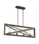 Cordelia Lighting 4-LIGHT Industrial Brushed Iron Chandelier Wglass Rods. Fixed Price $150.00.
