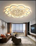 Elegant Floral Led Flush Mount Ceiling Chandelier W/crystal Teardrops/free S&h. Fixed Price $250.00.