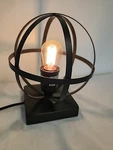 Armillary Globe Table Lamp Luminaire Black Metal Edison Bulb Euc. Fixed Price $29.95.