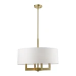 Livex Cresthaven Light 24" Pendant/chandelier, Brass/off-white 48786-01. Fixed Price $585.96.