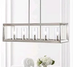 Jonathan Anna 38.5 In. Linear 5-LIGHT Nickel Metal/glass Led Pendant JYL7414B. Fixed Price $89.25.