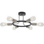 Bonlicht 6 Lights Sputnik Chandelier Fixtures Brushed Nickel Semi Flush. Fixed Price $25.00.