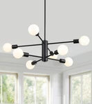 Black Modern Sputnik Chandeliers, 8 Light Farmhouse Mid Century Pendant Fo. Fixed Price $116.99.