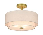 Xinbei Lighting 3 Semi Flush Mount Light, Close To Ceiling Gold Brass. Fixed Price $125.10.