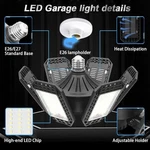 Audles Garage Lights, 20000LM 6500K Standard 200W-2PACK, Black. Fixed Price $25.00.