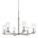 Kichler 44013 Crosby 6 Light 33"W Taper Candle Chandelier - Nickel. Fixed Price $347.98.