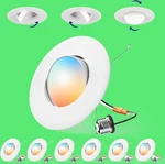 Amico 6 Pack Inch Retrofit Eyeball Gimbal Can Lights, 5CCT Led Recessed. Fixed Price $29.99.