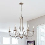 Lucidce Farmhouse Chandeliers 6 Lights Brushed Nickel Modern Pendan.... Fixed Price $272.19.