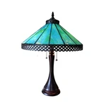 Art Glass Tiffany Mission Lamp 2 Light Aqua Turquoise Shade Bronze Finish Unique. Fixed Price $137.83.
