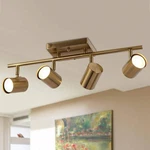Zevni 1.6 Ft. 4-LIGHT Brass Gold Modern Track Lighting Kit Linear Rotating Head. Fixed Price $75.95.
